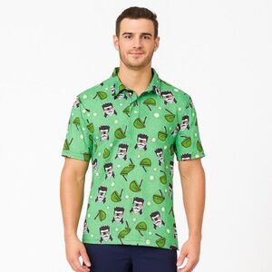 NWT Snowman Golf Men's Mullets and Mallets Polo Shirt Size Medium